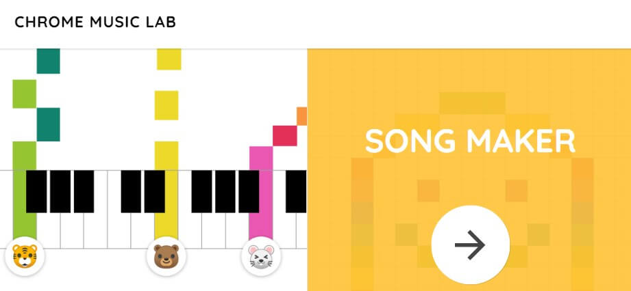 chrome music lab interface